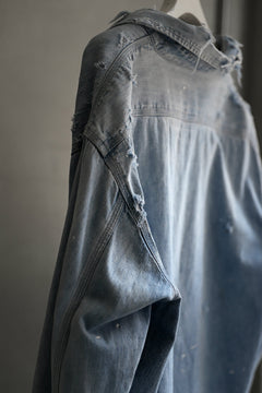 Load image into Gallery viewer, RESURRECTION HANDMADE vintage damage denim shirt (LIGHT BLUE)