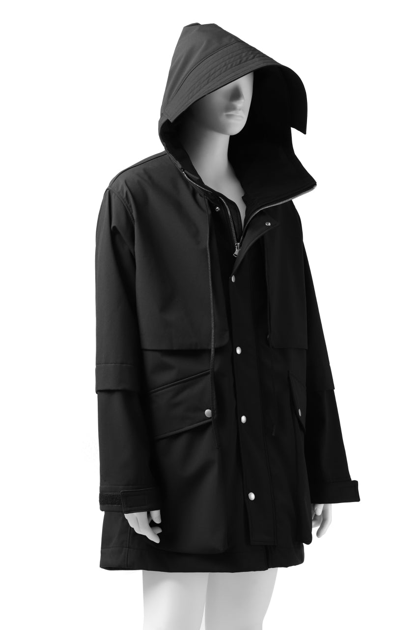 画像をギャラリービューアに読み込む, A.F ARTEFACT "LIGHT-WARMER" MODS COAT / FLEECE BONDING NYLON (BLACK)