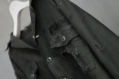 画像をギャラリービューアに読み込む, RESURRECTION HANDMADE distressed army shirt (DYEING KHAKI)