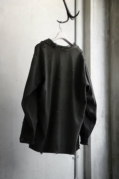 画像をギャラリービューアに読み込む, RESURRECTION HANDMADE distressed army shirt (DYEING KHAKI)