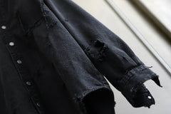 Load image into Gallery viewer, RESURRECTION HANDMADE vintage damage denim shirt (BLACK DYED)