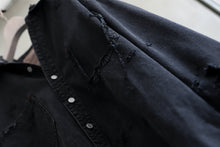 Load image into Gallery viewer, RESURRECTION HANDMADE vintage damage denim shirt (BLACK DYED)