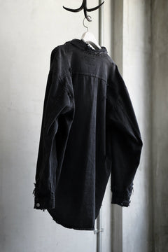Load image into Gallery viewer, RESURRECTION HANDMADE vintage damage denim shirt (BLACK DYED)