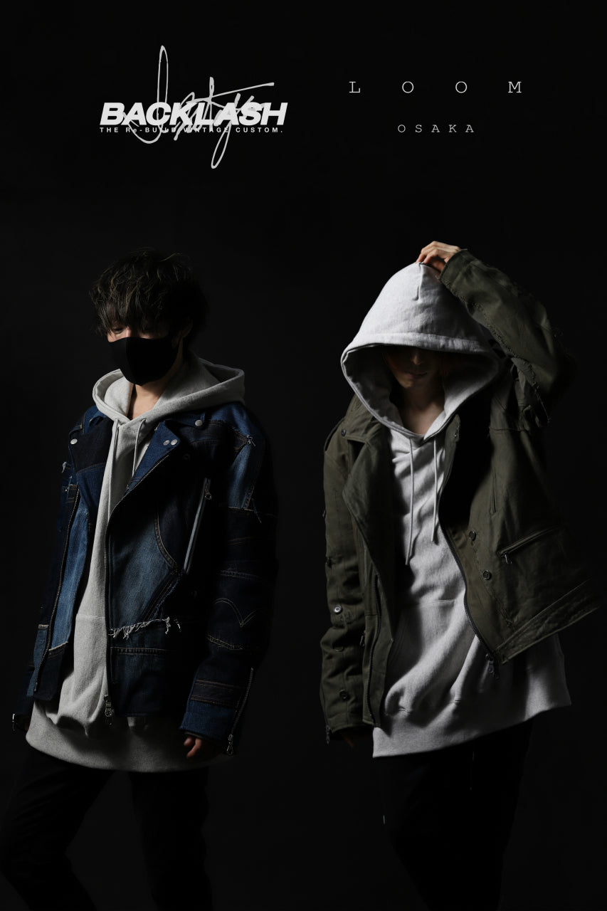 画像をギャラリービューアに読み込む, BACKLASH xx LOOM exclusive The Re-BUILD VINTAGE CUSTOM DOUBLE RIDERS JACKET (ARMY FIELD-B)