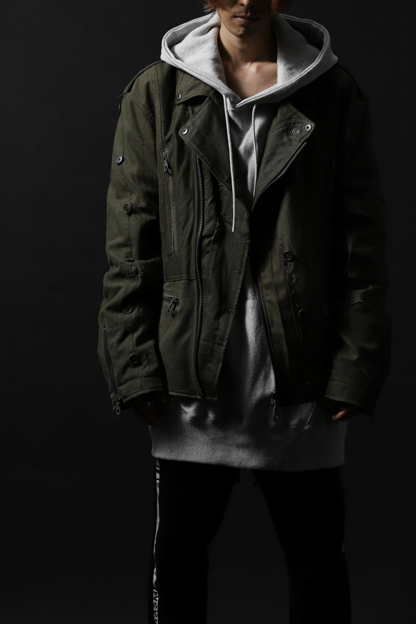 画像をギャラリービューアに読み込む, BACKLASH xx LOOM exclusive The Re-BUILD VINTAGE CUSTOM DOUBLE RIDERS JACKET (ARMY FIELD-B)