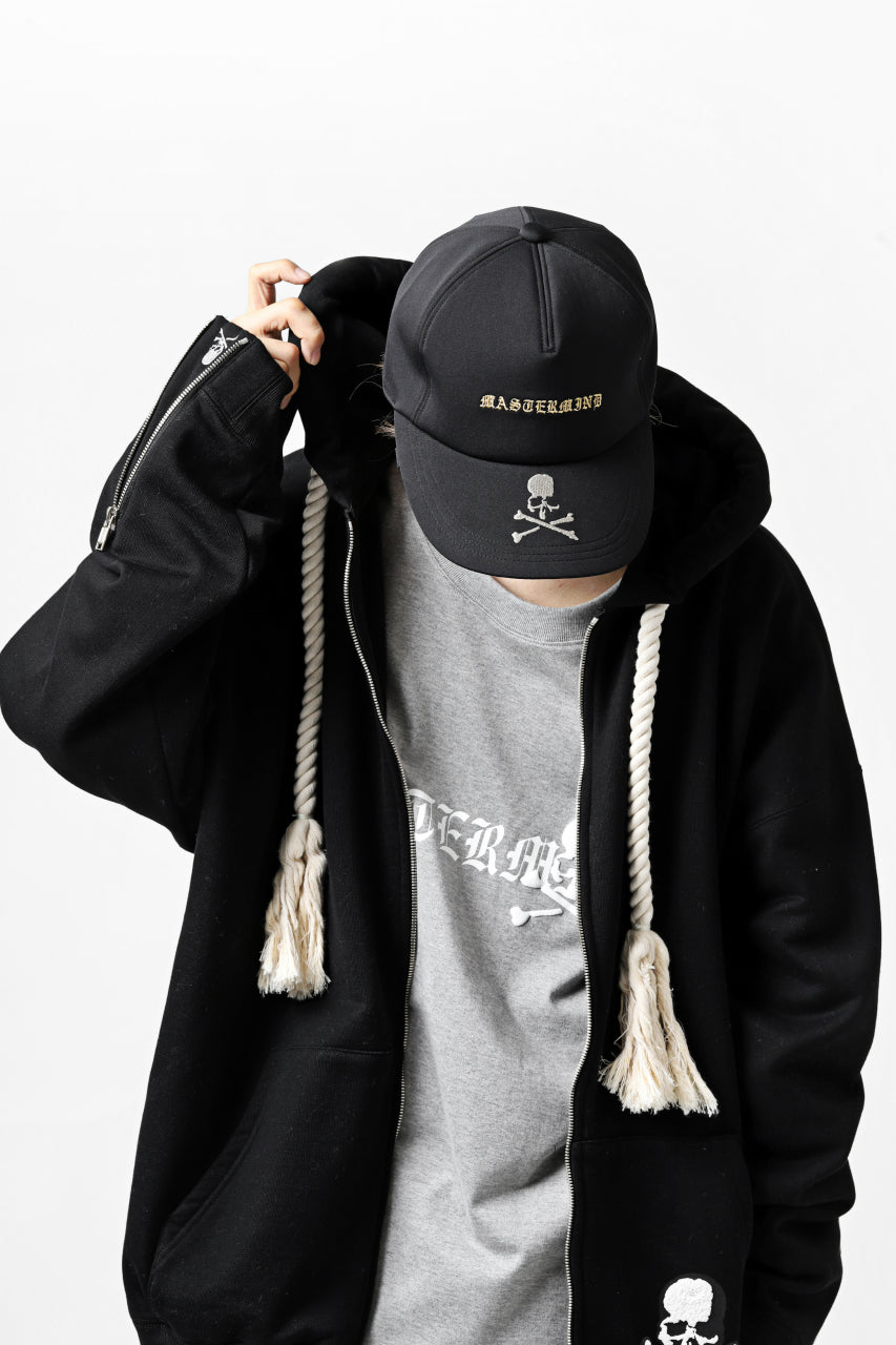 画像をギャラリービューアに読み込む, mastermind JAPAN EMBROIDERED TRUCKER CAP (BLACK)