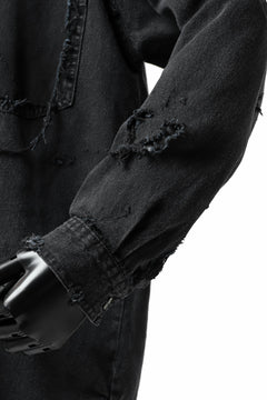 Load image into Gallery viewer, RESURRECTION HANDMADE vintage damage denim shirt (BLACK DYED)
