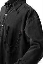 Load image into Gallery viewer, RESURRECTION HANDMADE vintage damage denim shirt (BLACK DYED)