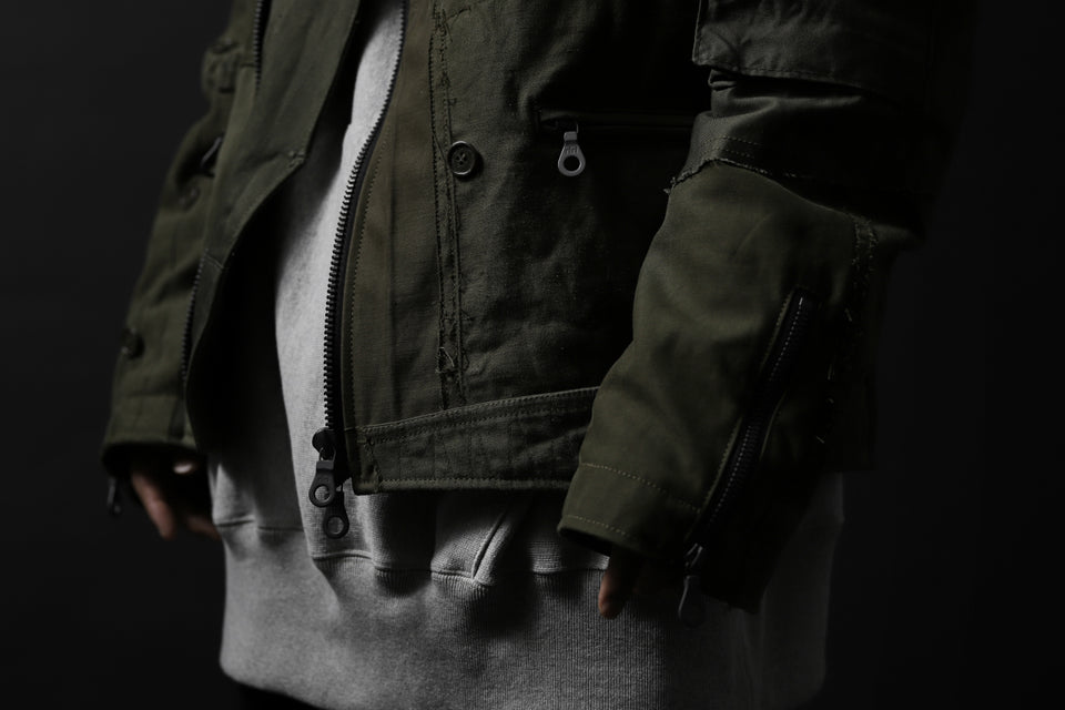 画像をギャラリービューアに読み込む, BACKLASH xx LOOM exclusive The Re-BUILD VINTAGE CUSTOM DOUBLE RIDERS JACKET (ARMY FIELD-B)