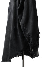 Load image into Gallery viewer, RESURRECTION HANDMADE vintage damage denim shirt (BLACK DYED)