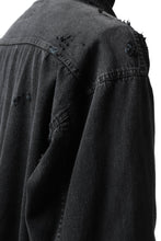 Load image into Gallery viewer, RESURRECTION HANDMADE vintage damage denim shirt (BLACK DYED)