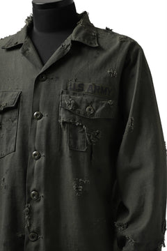 画像をギャラリービューアに読み込む, RESURRECTION HANDMADE distressed army shirt (DYEING KHAKI)