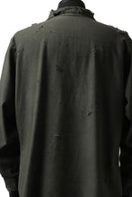 画像をギャラリービューアに読み込む, RESURRECTION HANDMADE distressed army shirt (DYEING KHAKI)