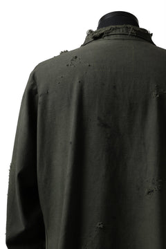 画像をギャラリービューアに読み込む, RESURRECTION HANDMADE distressed army shirt (DYEING KHAKI)