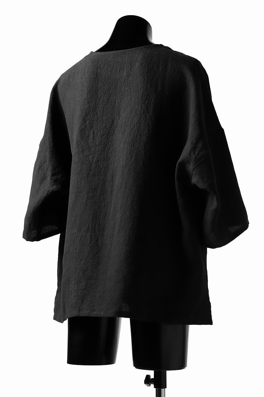 画像をギャラリービューアに読み込む, ISAMU KATAYAMA BACKLASH SOFT LINEN PULLOVER SHIRT (BLACK)
