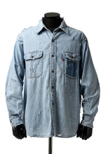 Load image into Gallery viewer, RESURRECTION HANDMADE vintage damage denim shirt (LIGHT BLUE)