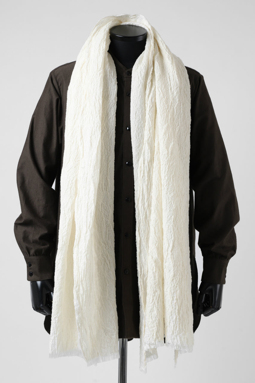 Load image into Gallery viewer, KLASICA GLACIER FLUFFY STOLE / SHRINK SILK (EGG SHELL)