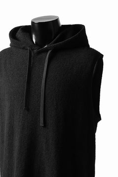 画像をギャラリービューアに読み込む, ISAMU KATAYAMA BACKLASH SLEEVELESS HOODIE CUT & SEWN / RANDOM PILE FABRIC (BLACK)