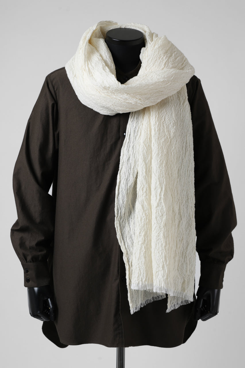 Load image into Gallery viewer, KLASICA GLACIER FLUFFY STOLE / SHRINK SILK (EGG SHELL)