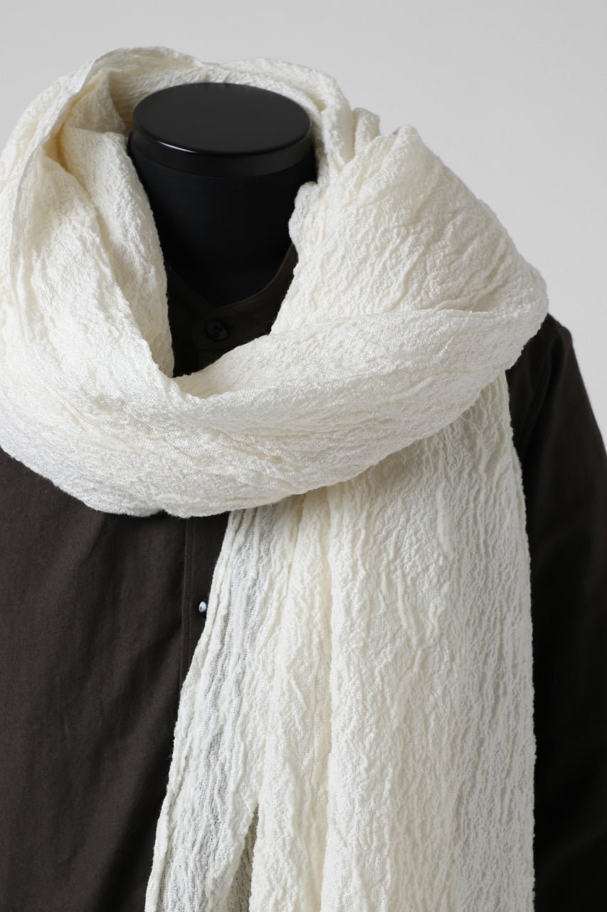 Load image into Gallery viewer, KLASICA GLACIER FLUFFY STOLE / SHRINK SILK (EGG SHELL)