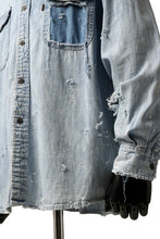 Load image into Gallery viewer, RESURRECTION HANDMADE vintage damage denim shirt (LIGHT BLUE)