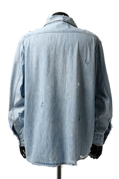 Load image into Gallery viewer, RESURRECTION HANDMADE vintage damage denim shirt (LIGHT BLUE)