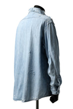Load image into Gallery viewer, RESURRECTION HANDMADE vintage damage denim shirt (LIGHT BLUE)