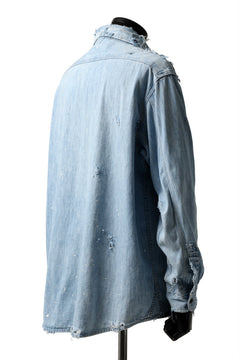 Load image into Gallery viewer, RESURRECTION HANDMADE vintage damage denim shirt (LIGHT BLUE)