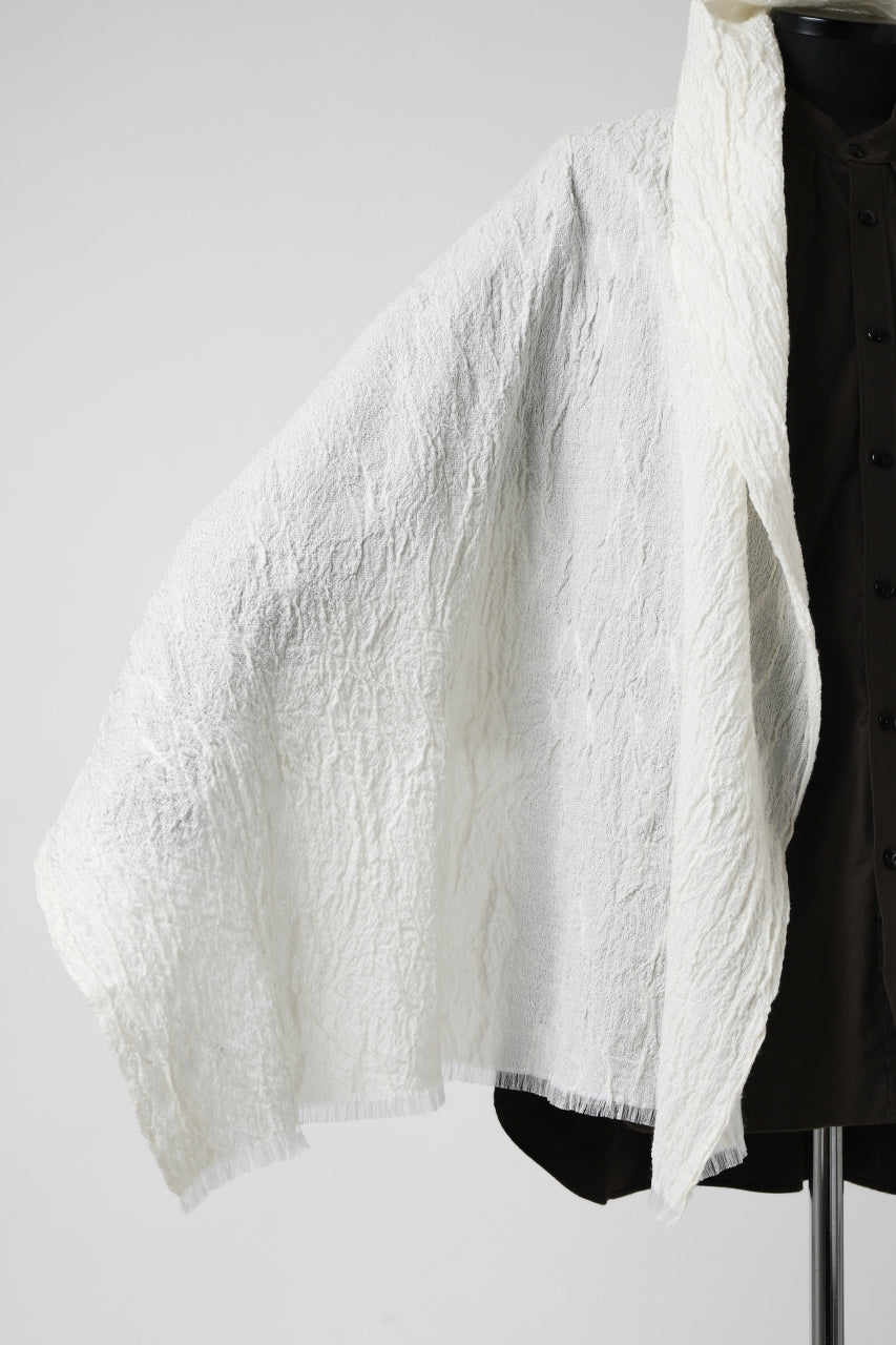 Load image into Gallery viewer, KLASICA GLACIER FLUFFY STOLE / SHRINK SILK (EGG SHELL)