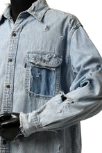 Load image into Gallery viewer, RESURRECTION HANDMADE vintage damage denim shirt (LIGHT BLUE)