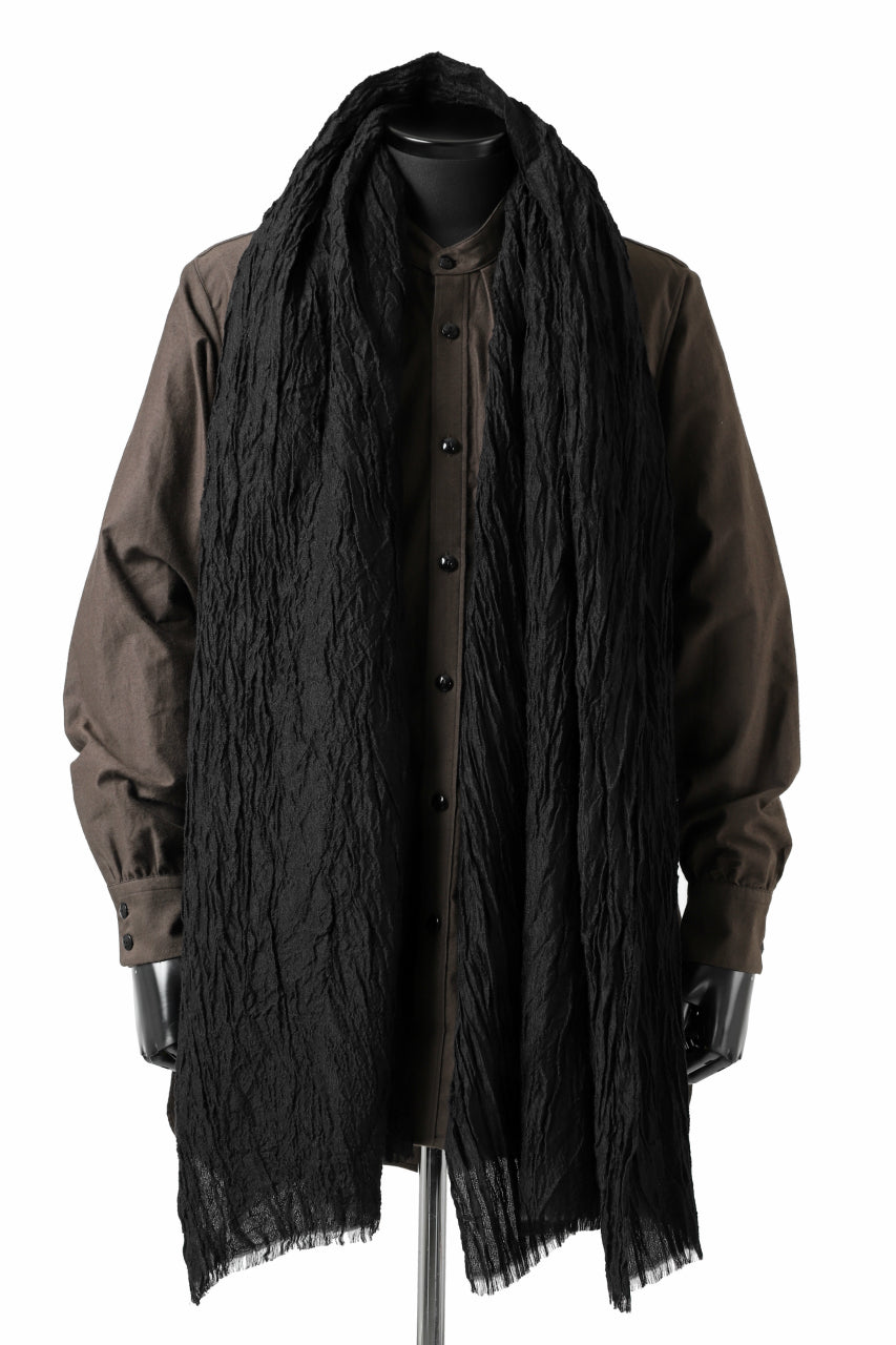 Load image into Gallery viewer, KLASICA GLACIER FLUFFY STOLE / SHRINK SILK (BLACK)