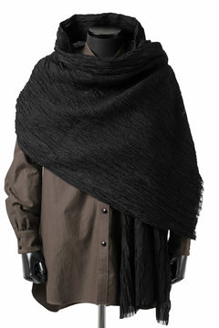 Load image into Gallery viewer, KLASICA GLACIER FLUFFY STOLE / SHRINK SILK (BLACK)