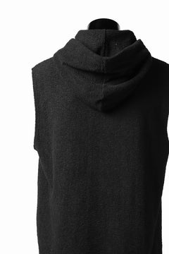 画像をギャラリービューアに読み込む, ISAMU KATAYAMA BACKLASH SLEEVELESS HOODIE CUT & SEWN / RANDOM PILE FABRIC (BLACK)