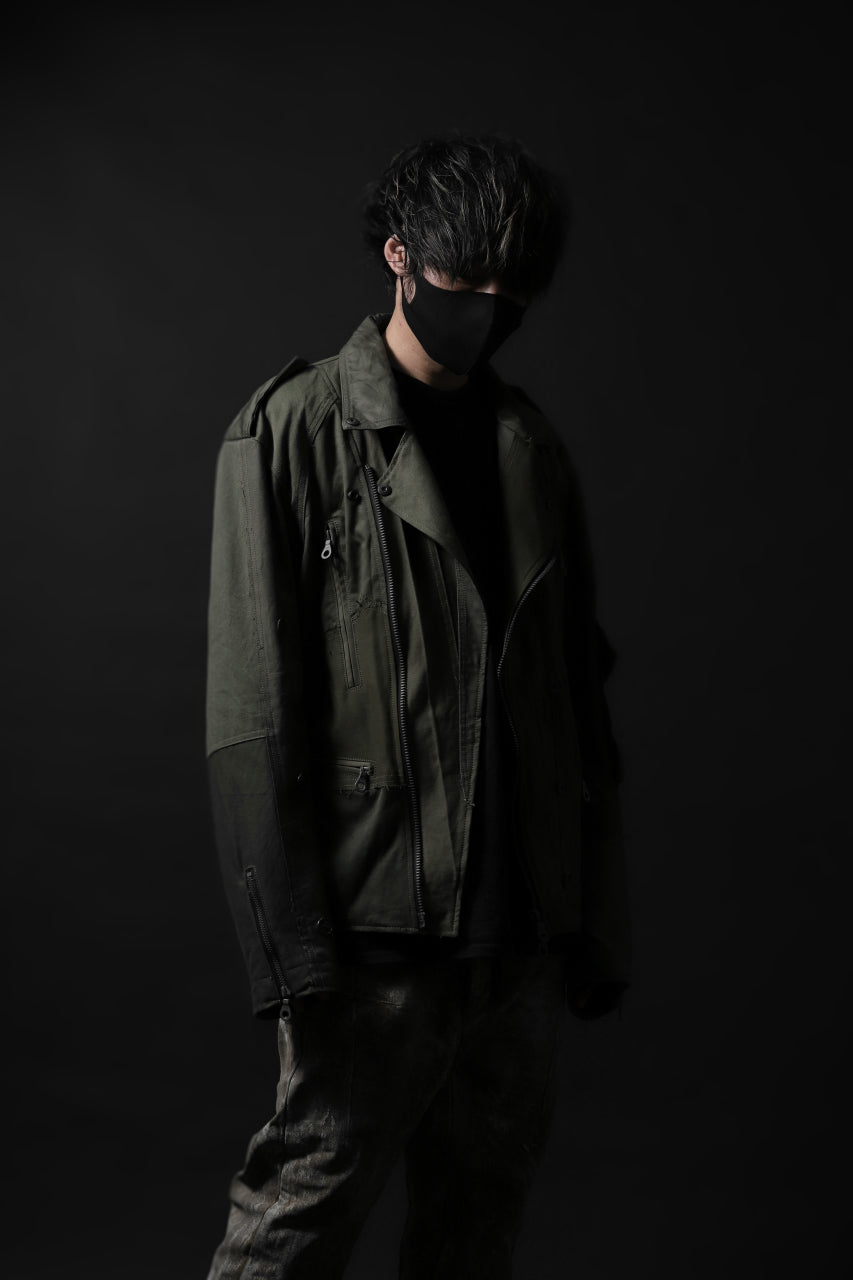 画像をギャラリービューアに読み込む, BACKLASH xx LOOM exclusive The Re-BUILD VINTAGE CUSTOM DOUBLE RIDERS JACKET (ARMY FIELD-A)
