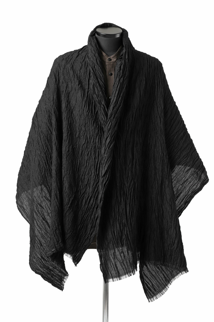 Load image into Gallery viewer, KLASICA GLACIER FLUFFY STOLE / SHRINK SILK (BLACK)
