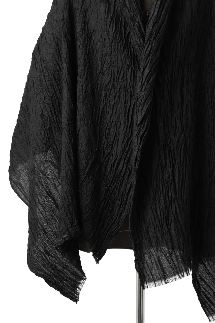 Load image into Gallery viewer, KLASICA GLACIER FLUFFY STOLE / SHRINK SILK (BLACK)