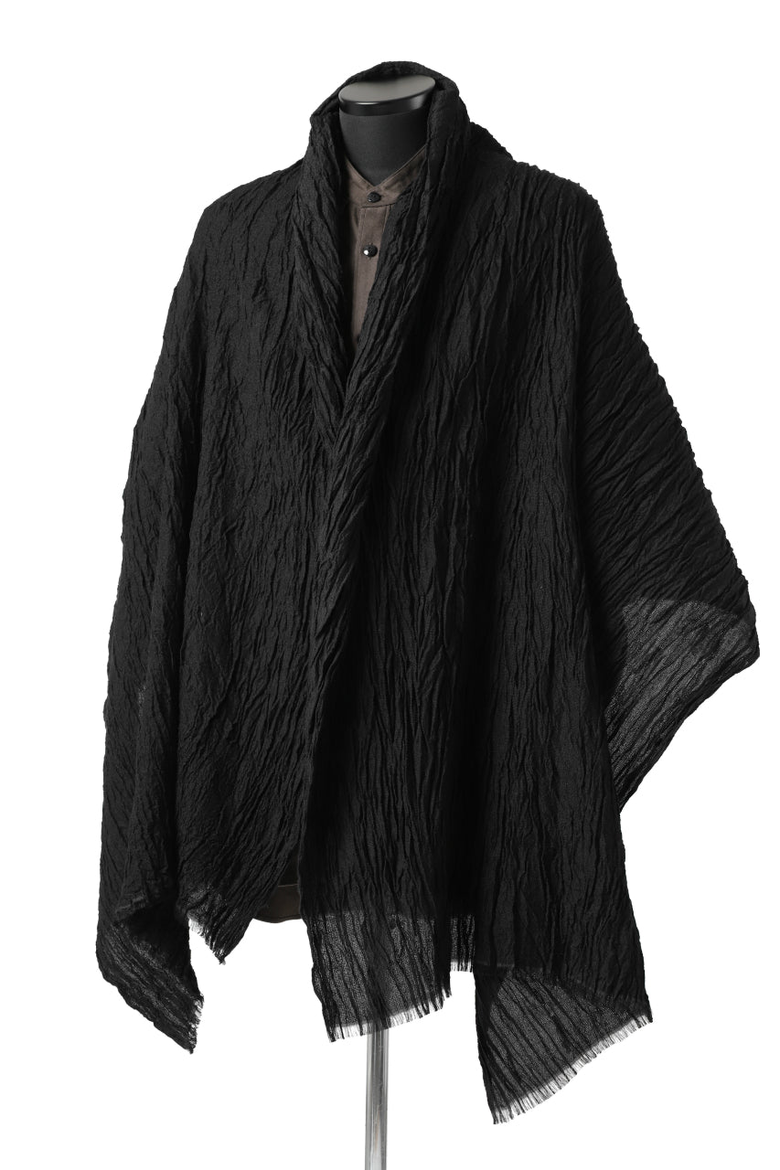 Load image into Gallery viewer, KLASICA GLACIER FLUFFY STOLE / SHRINK SILK (BLACK)