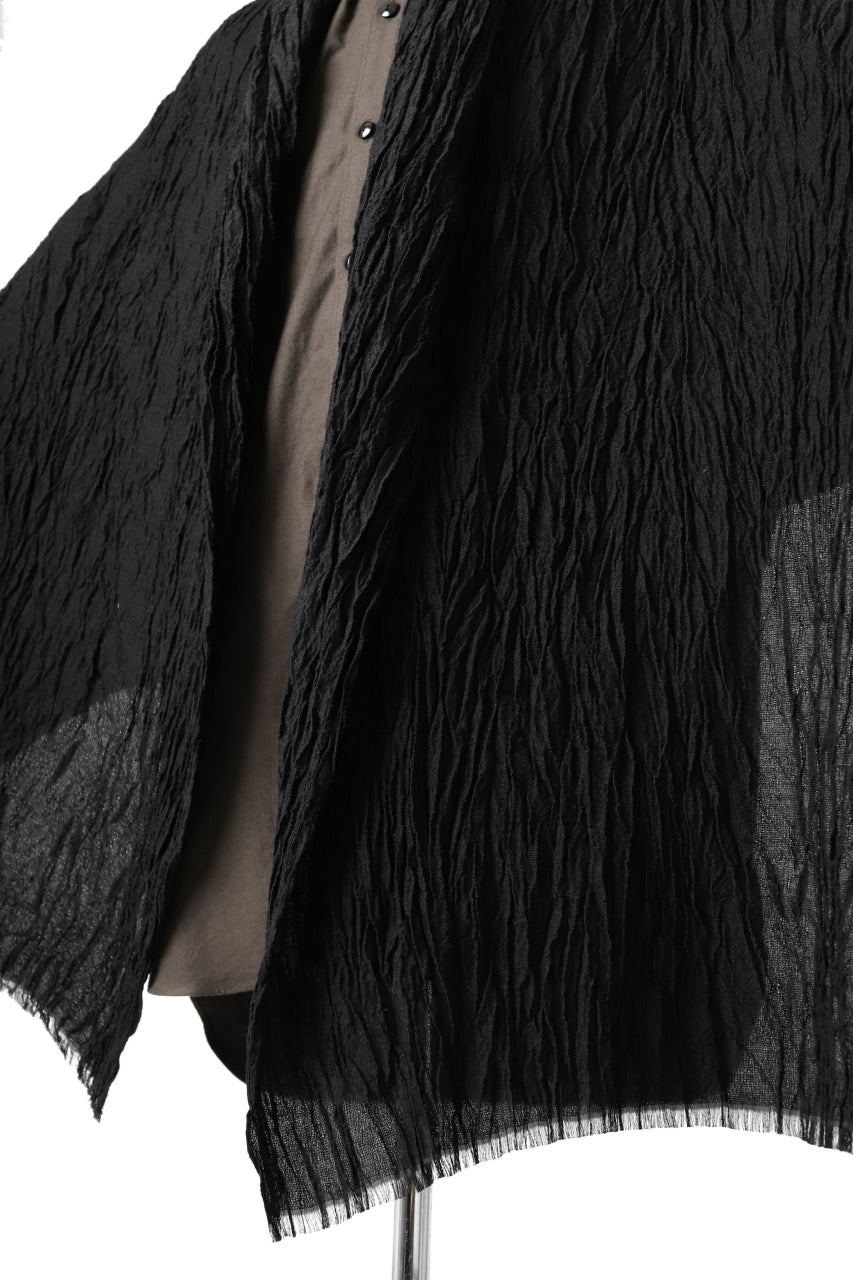 Load image into Gallery viewer, KLASICA GLACIER FLUFFY STOLE / SHRINK SILK (BLACK)