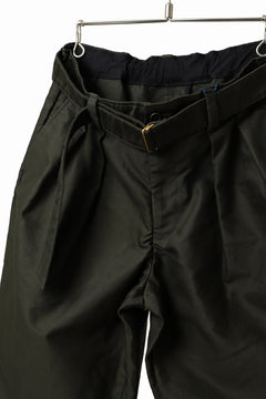 Load image into Gallery viewer, CAPERTICA 2 TUCK WIDE PANTS / GIZA COTTON MOLESKIN (OLIVE DRAB)