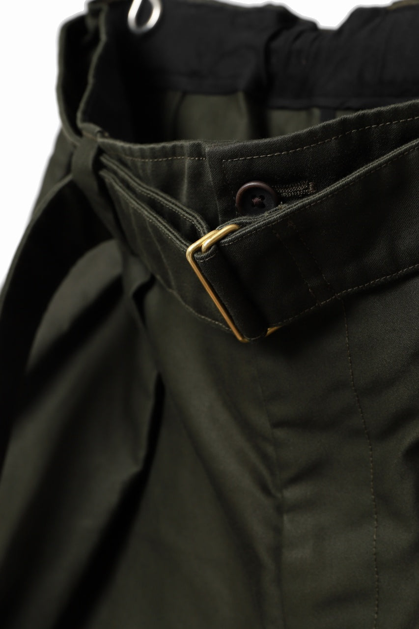 Load image into Gallery viewer, CAPERTICA 2 TUCK WIDE PANTS / GIZA COTTON MOLESKIN (OLIVE DRAB)
