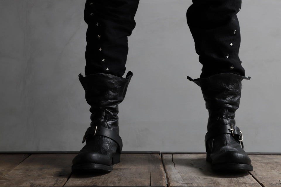 画像をギャラリービューアに読み込む, m.a+ goodyear tall buckle back zipper boots / S1C3Z/VAM (BLACK)