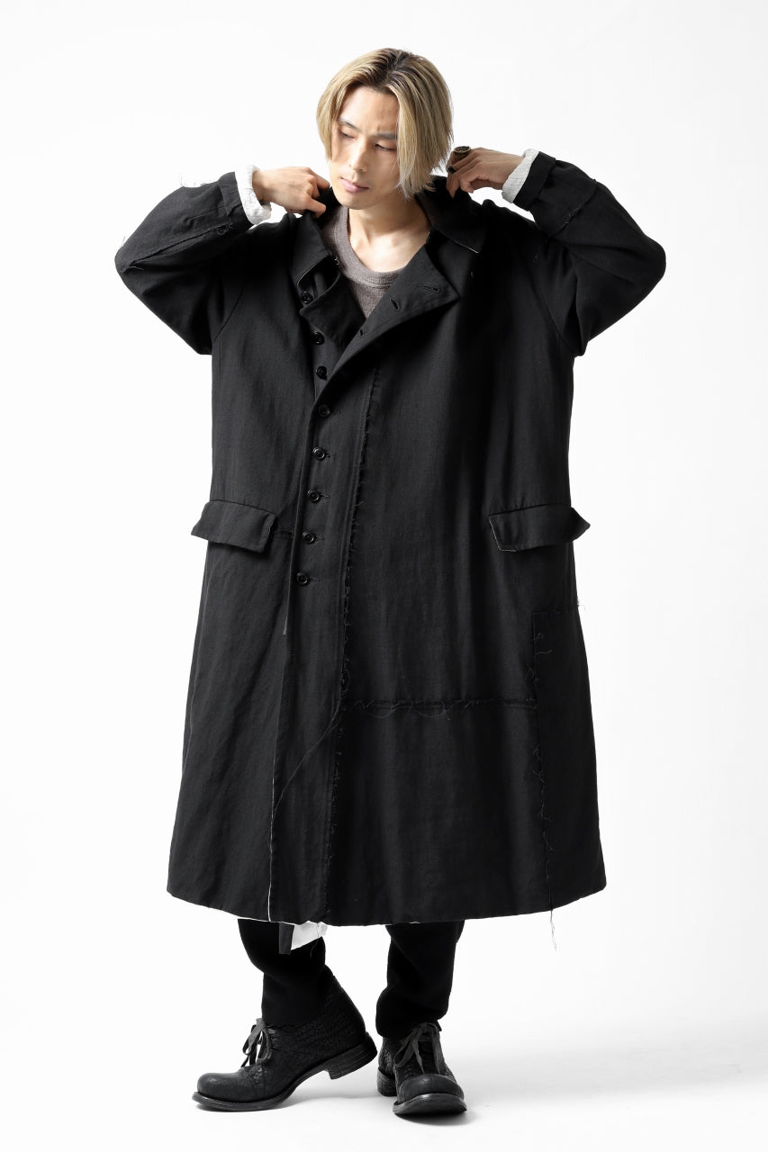 画像をギャラリービューアに読み込む, KLASICA HM-C DOUBLE BREASTED COAT / MONOTONE HOUND TOOTH (BLACK)