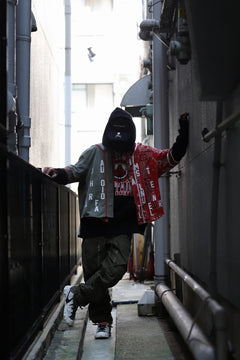 画像をギャラリービューアに読み込む, READYMADE BANDANA BASEBALL SHIRT (RED ASORT #A)