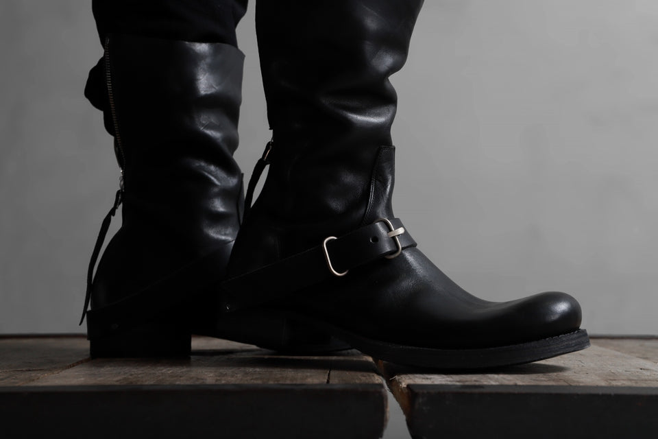 画像をギャラリービューアに読み込む, m.a+ goodyear tall buckle back zipper boots / S1C3Z/CU1,5 (BLACK)