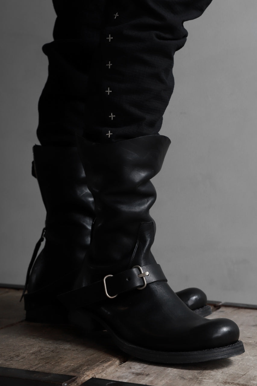 画像をギャラリービューアに読み込む, m.a+ goodyear tall buckle back zipper boots / S1C3Z/CU1,5 (BLACK)