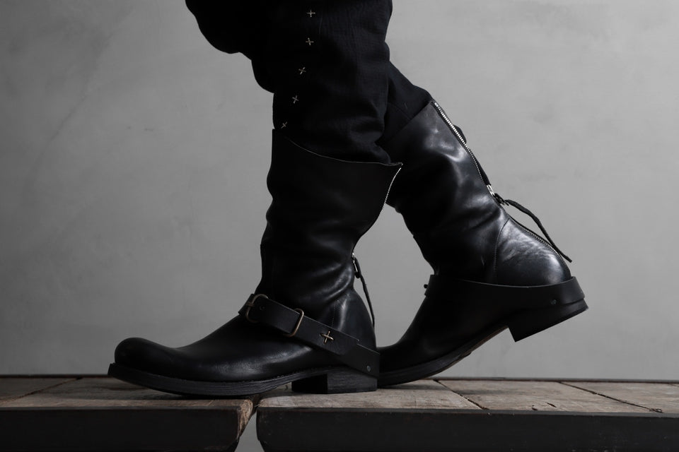 画像をギャラリービューアに読み込む, m.a+ goodyear tall buckle back zipper boots / S1C3Z/CU1,5 (BLACK)