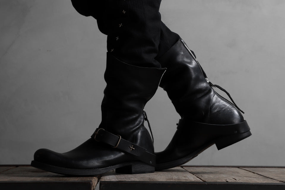 画像をギャラリービューアに読み込む, m.a+ goodyear tall buckle back zipper boots / S1C3Z/CU1,5 (BLACK)