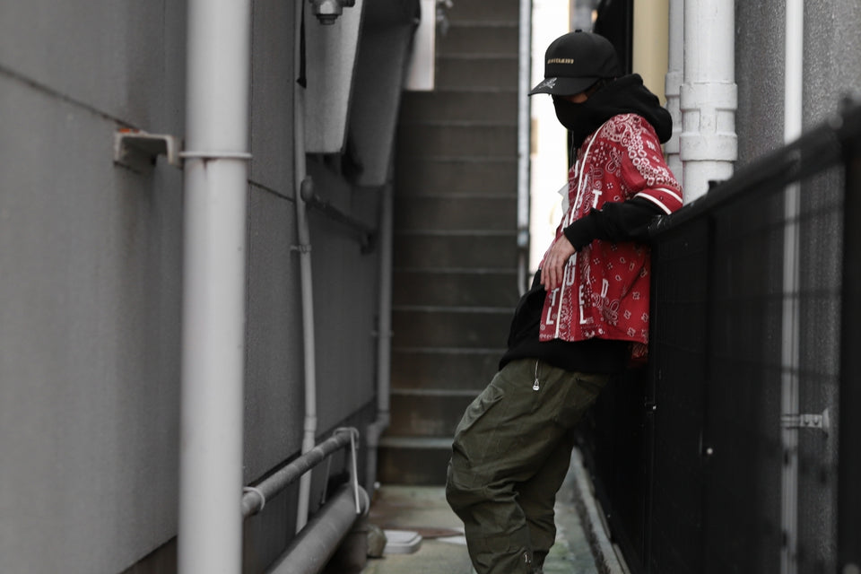 画像をギャラリービューアに読み込む, READYMADE BANDANA BASEBALL SHIRT (RED ASORT #A)