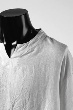 画像をギャラリービューアに読み込む, COLINA KEY NECK PULLOVER SHIRT / HERRINGBONE LINEN (WHITE)