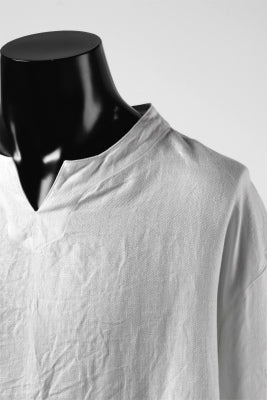 画像をギャラリービューアに読み込む, COLINA KEY NECK PULLOVER SHIRT / HERRINGBONE LINEN (WHITE)